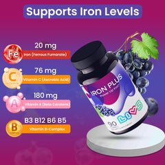 Family-friendly LIVS Iron Gummies for all ages