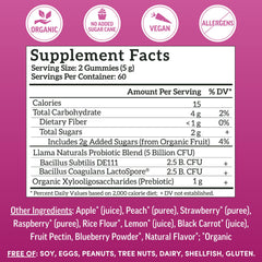 Label highlighting 5 Billion CFU probiotics and 1,000 mg Organic XOS prebiotic