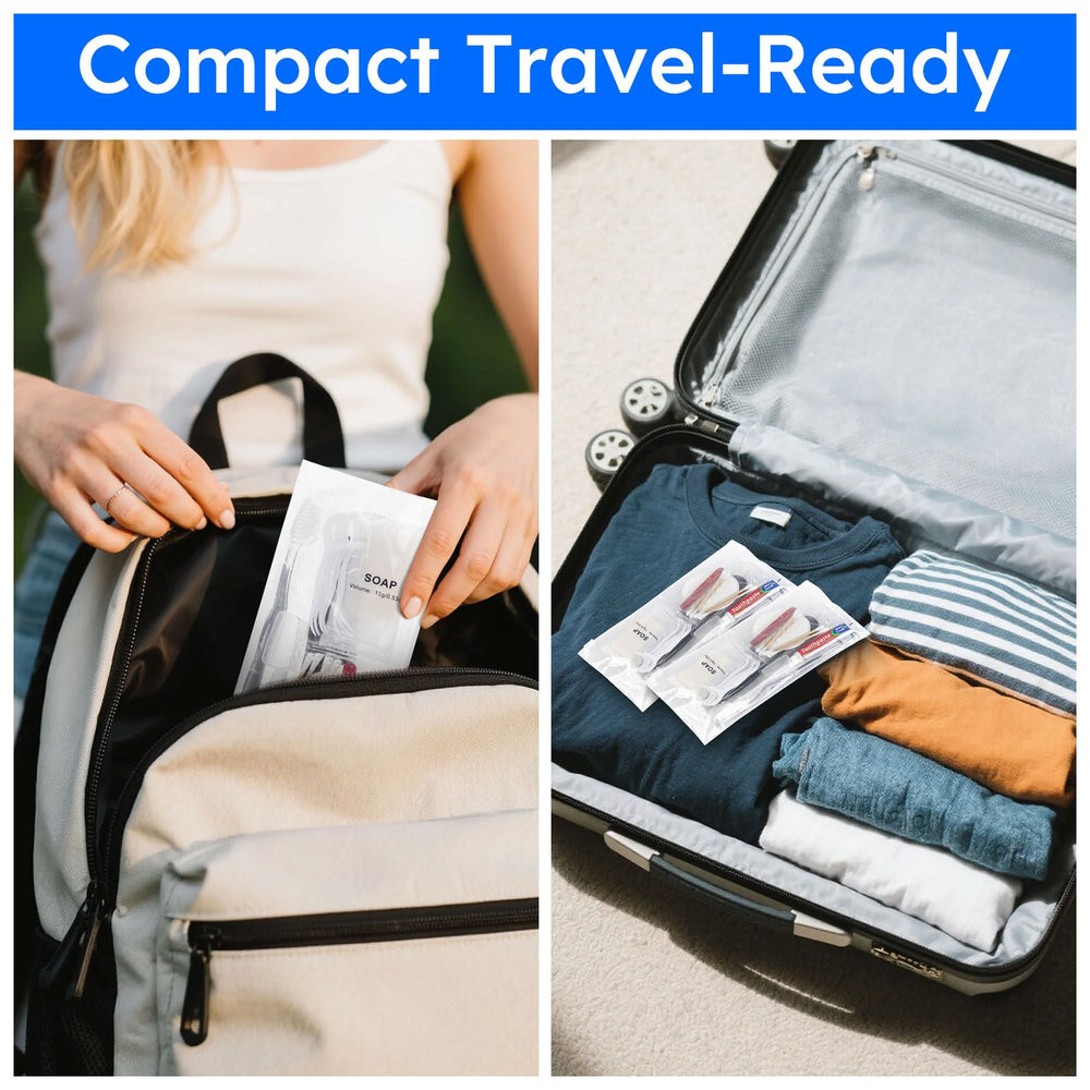 Double sealed, hygienic packaging for LLHQAMT travel kit