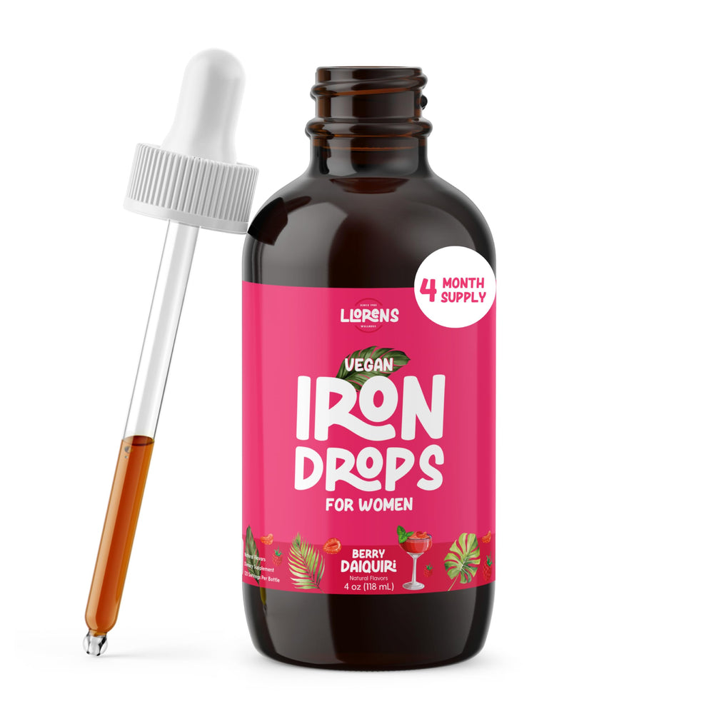 Bottle of Llorens Iron Drops for Women in Berry Daiquiri flavor