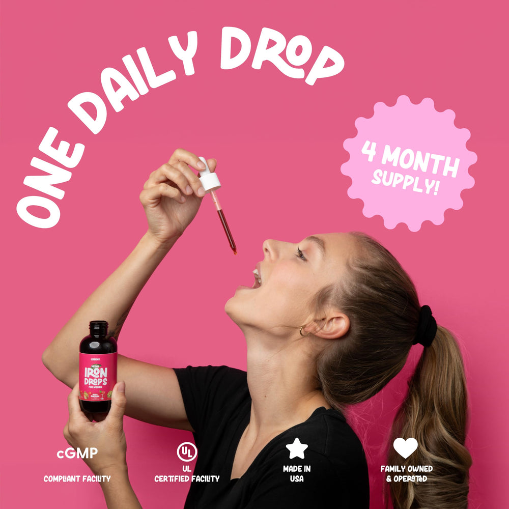 Ingredients and nutrition label for Berry Daiquiri iron drops