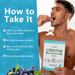 Front view of LLQQIT 60-count bottle of Creatine Monohydrate Gummies