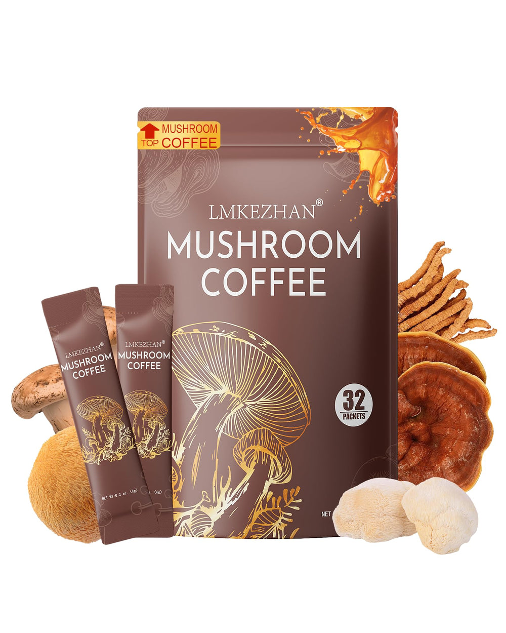 LMKEZHAN Mushroom Coffee packaging