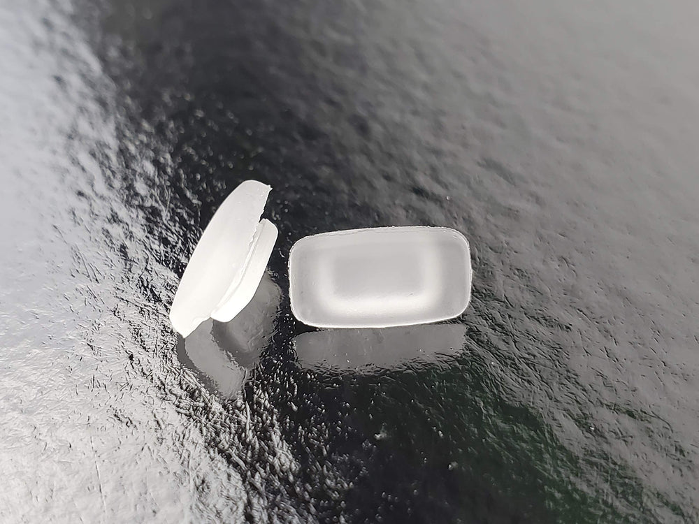 Rectangular slip-in silicone nose pads, 12x6mm size
