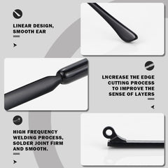 Replacement temple attached to eyewear frame in black