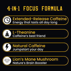Locked-In Labs 4-in-1 caffeine pills capsules closeup highlights balanced caffeine plus L-Theanine.