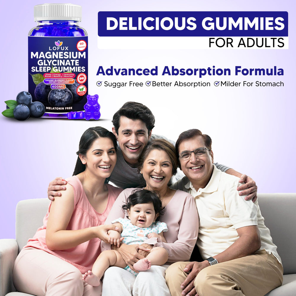 Imagery suggesting calm, sleep and body relaxation with Lofux gummies