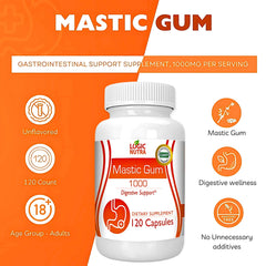 Packaging label for Logic Nutra Premium Mastic Gum Capsules
