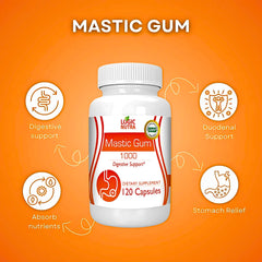 Close-up shot of mastic gum capsules