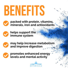 Blue spirulina powder in a bowl for smoothies