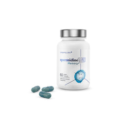 Longevity Labs spermidineLIFE Memory+ 1300mg bottle and packaging