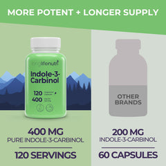Ingredients and organic certification imagery for Indole-3-Carbinol