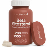 Bottle of LongLifeNutri Beta Sitosterol with 200 vegetarian capsules