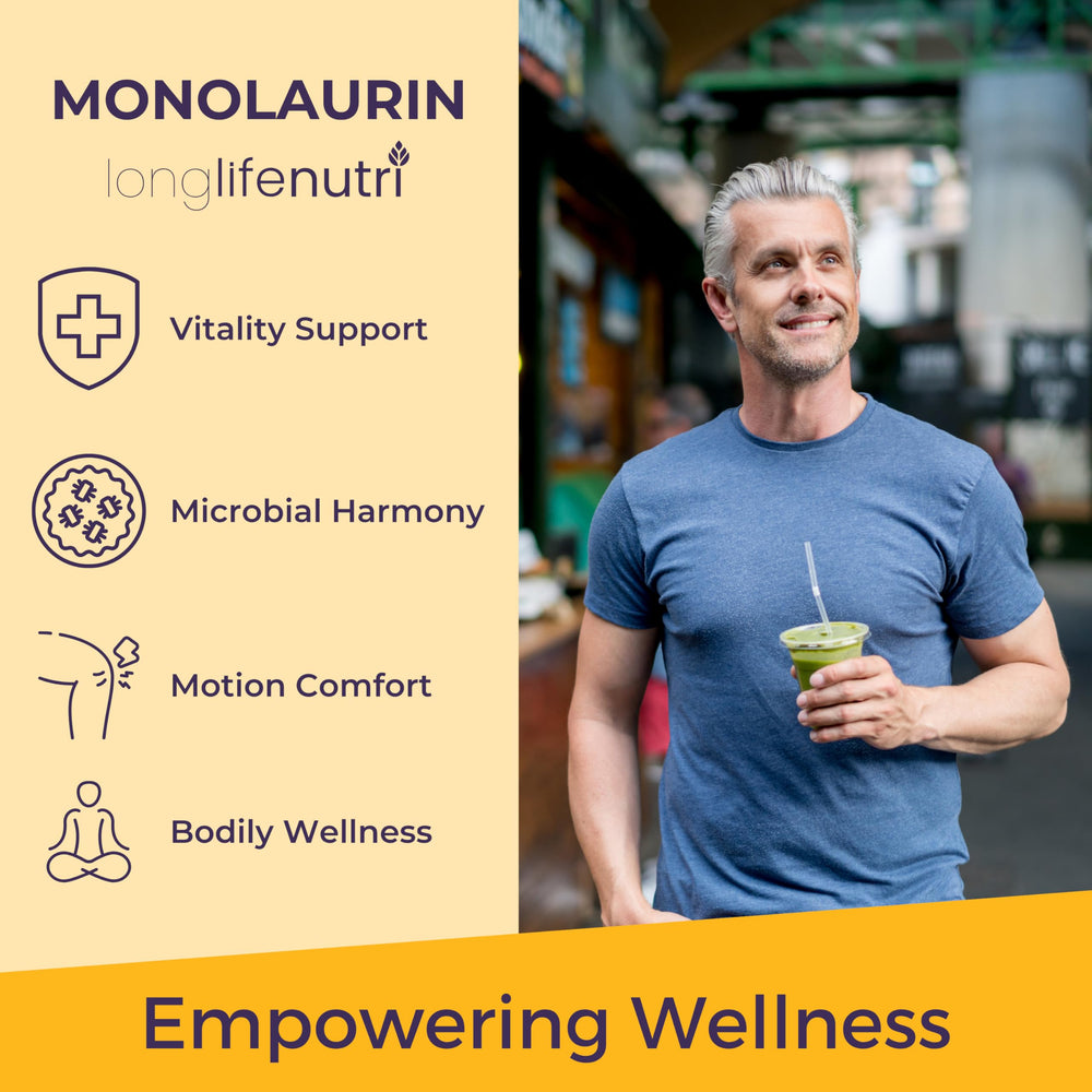 Vegan Monolaurin capsules from LongLifeNutri 1500mg