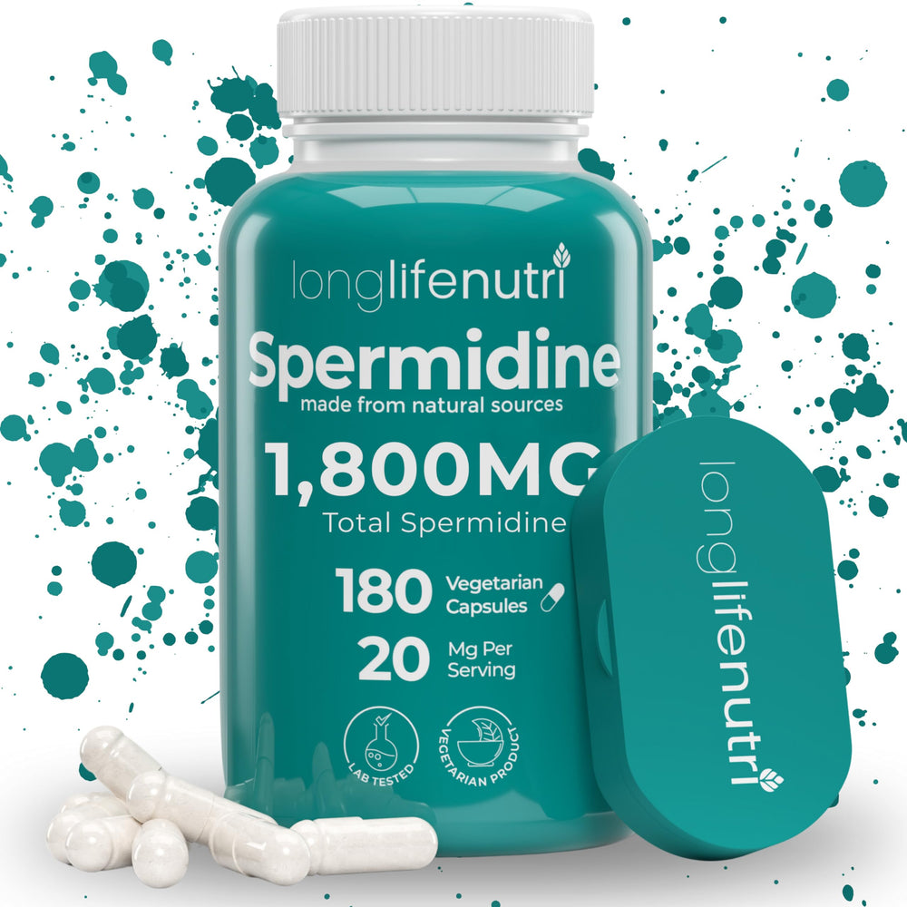 LongLifeNutri Spermidine 180-count vegan capsules bottle