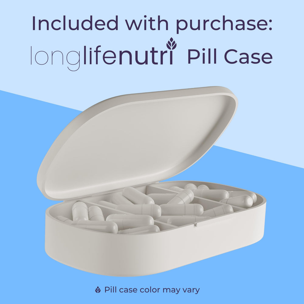 LongLifeNutri TUDCA bottle with 97%+ purity badge.