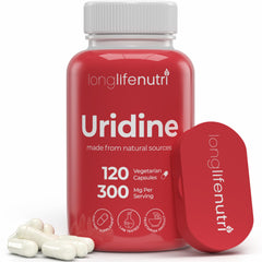 LongLifeNutri Uridine Monophosphate 300mg bottle – 120 vegetarian capsules