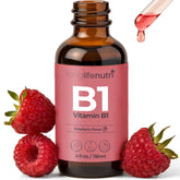 Hero image: LongLifeNutri Vitamin B1 Liquid Drops bottle on white background