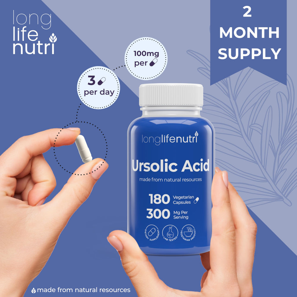 Close-up of Ursolic Acid capsules