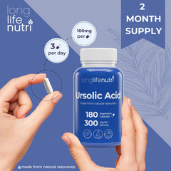 Close-up of Ursolic Acid capsules