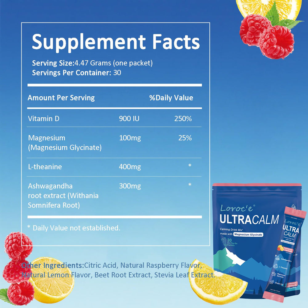 On-the-go Raspberry Lemonade UltraCalm drink packets