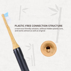 Smooth polished bamboo finish on toothbrush head