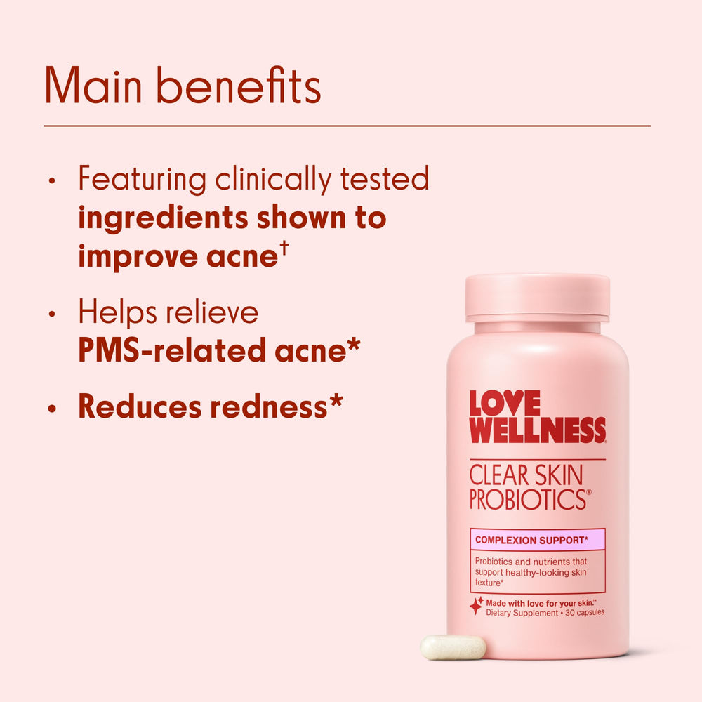 Close-up of Clear Skin Probiotic capsule