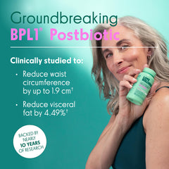 Close-up of HT BPL1 Postbiotic information on packaging