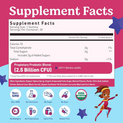 Front view of Lovebug Kids Probiotic Gummies bottle and packaging