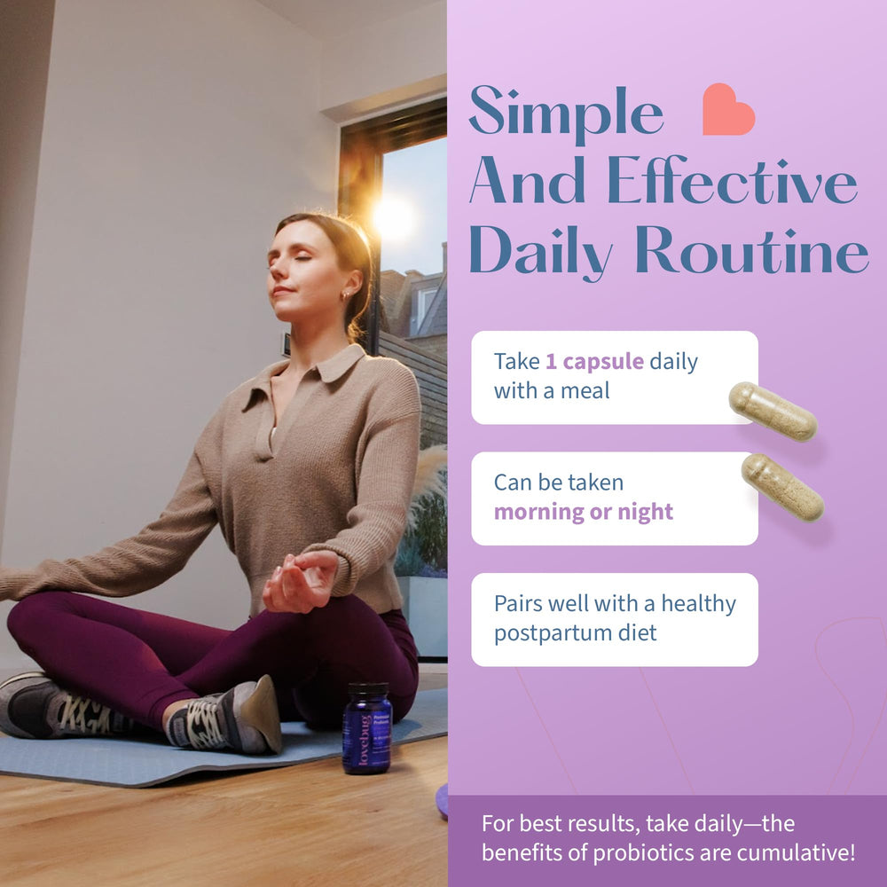 Bottle label highlighting 7 clinically studied probiotic strains