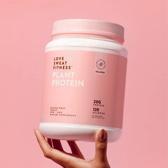 Love Sweat Fitness organic protein chocolate daily ritual image invites consistent protein intake.