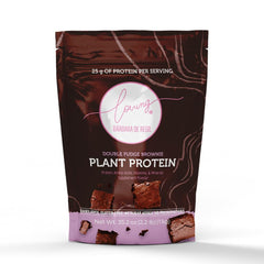 Front packaging view of Loving It Plant Based Protein Double Fudge Brownie