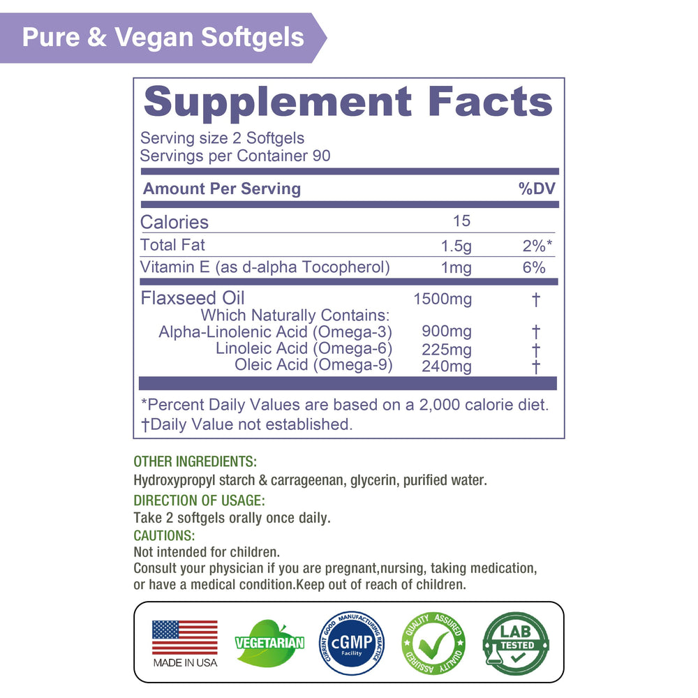 Bottle showing 180 softgels and a 90-day supply