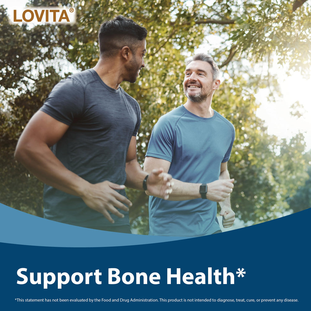 Vegan, gluten-free, non-GMO claim on LOVITA bottle