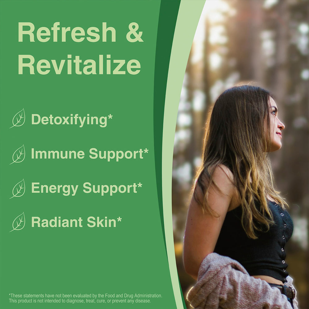 Graphic illustrating enhanced absorption of liquid chlorophyll