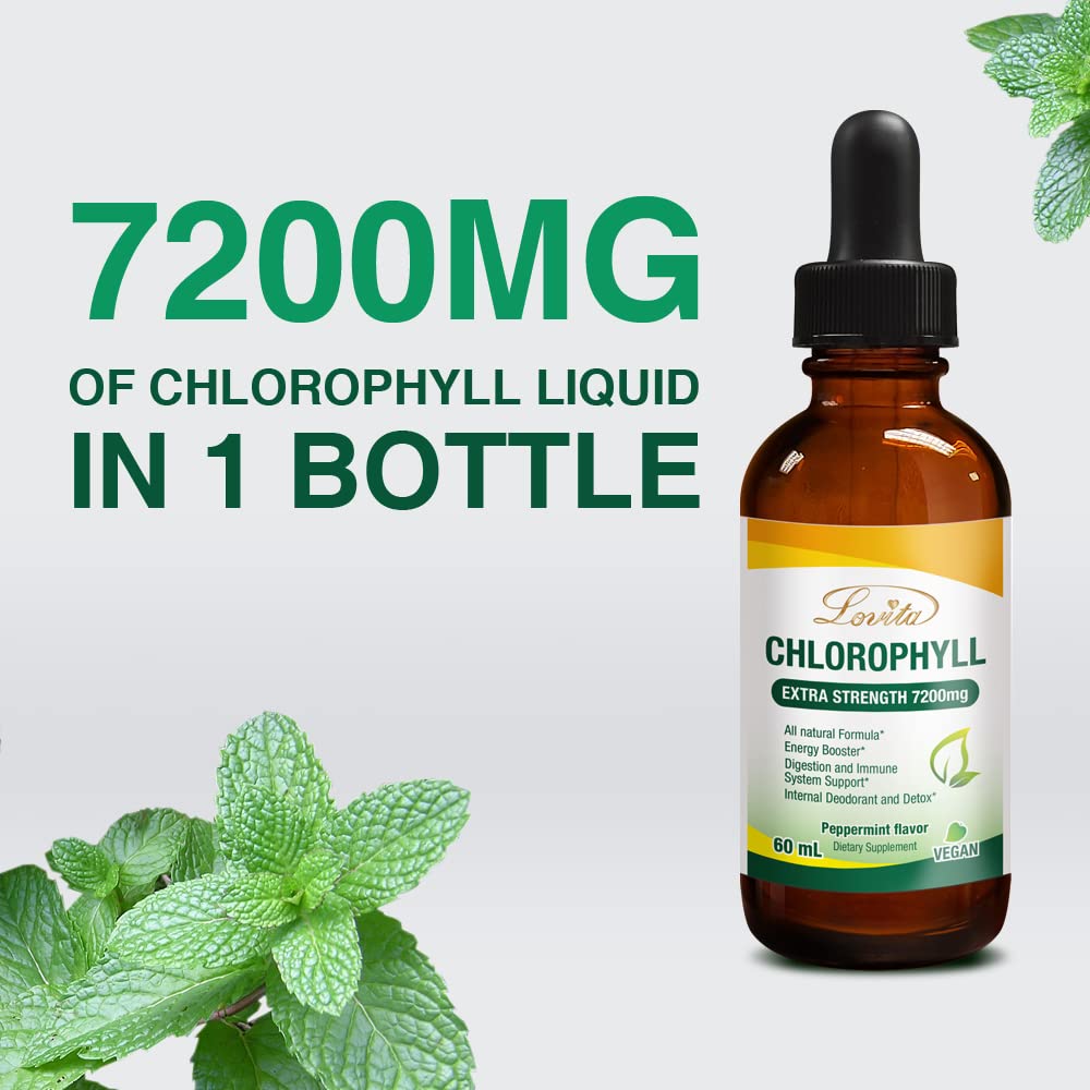Detox and digestive support concept with chlorophyll