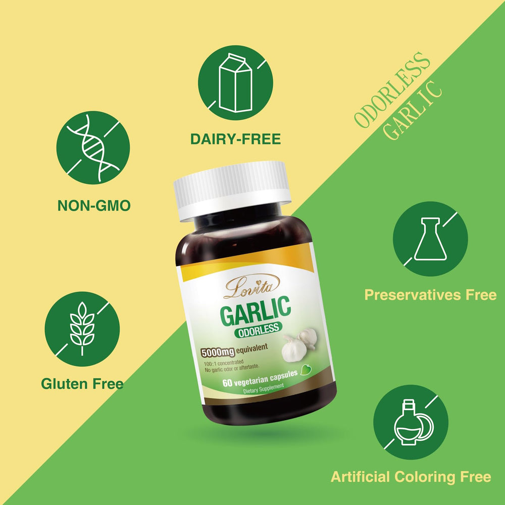 Pack shot of LOVITA Odorless Garlic Capsules