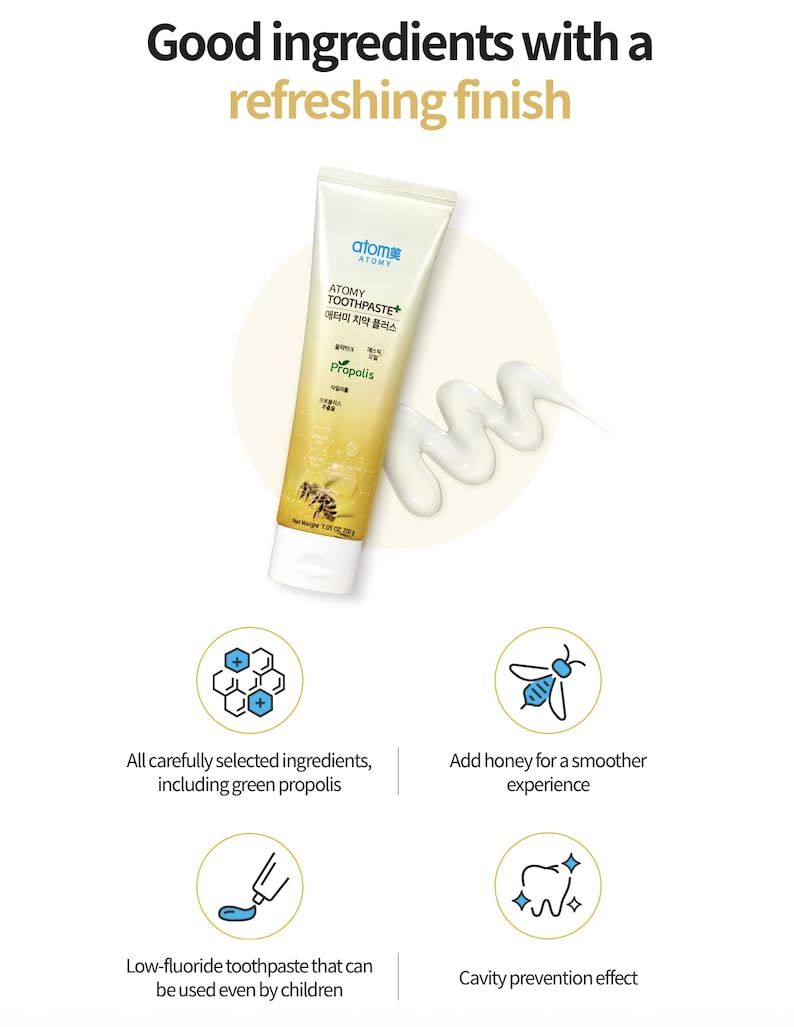 Four 50g toothpaste tubes labeled Propolis Extract