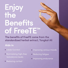 LowTE Florida FreeTE capsules on a tray suggest daily stamina support.