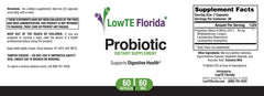 Label showing probiotic strains Lactobacillus Acidophilus, Lactobacillus Rhamnosus & Bifidobacterium Longum