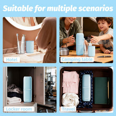 Durable blue plastic travel cup storage case