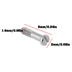 Durable, corrosion-resistant screws for Ray-Ban Wayfarer RB2140 2x1.4x6mm