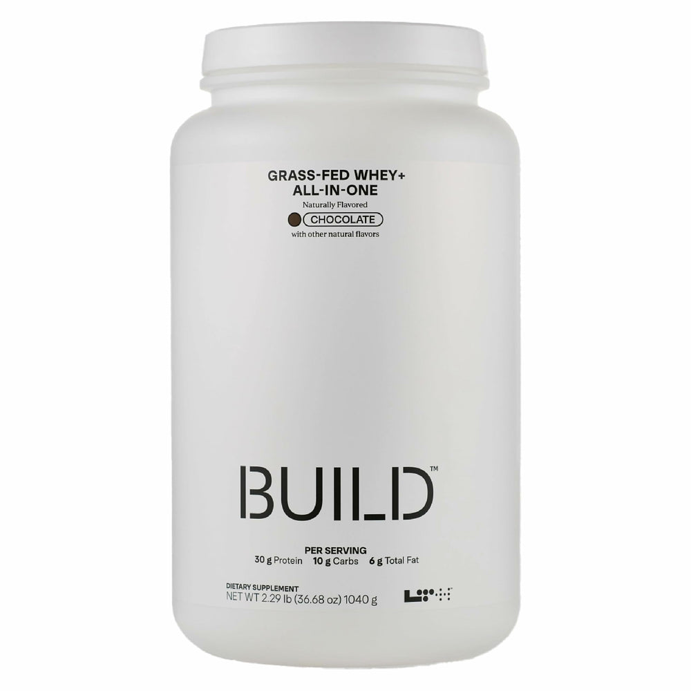 LTH Build Whey All-In-One chocolate tub, convenient meal replacement.