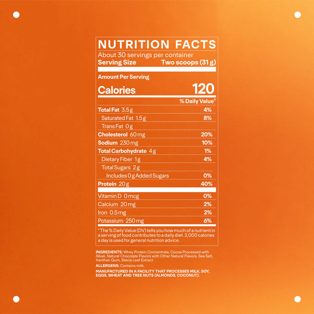 LTH Build Whey chocolate shake in glass, smooth on-the-go fueling.