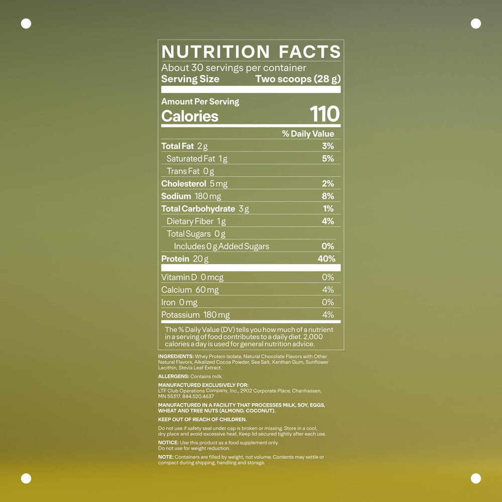 Packaging of LTH Flex Whey Protein Isolate vanilla flavor