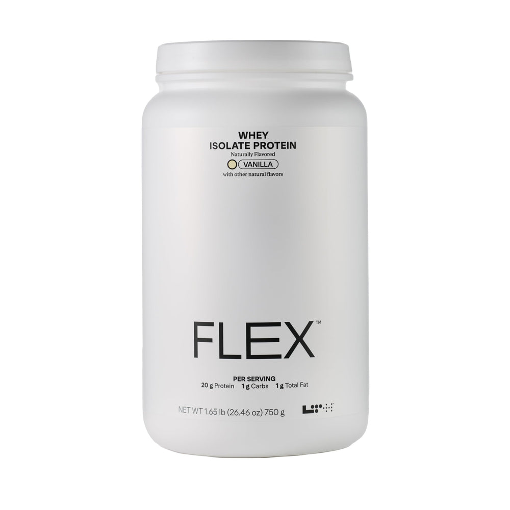 LTH Flex Whey Protein Isolate Vanilla Tub shows lactose-free protein for post-workout fueling