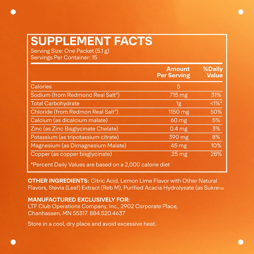 LTH Hydrate powder dissolving in glass for refreshing lemon lime hydration
