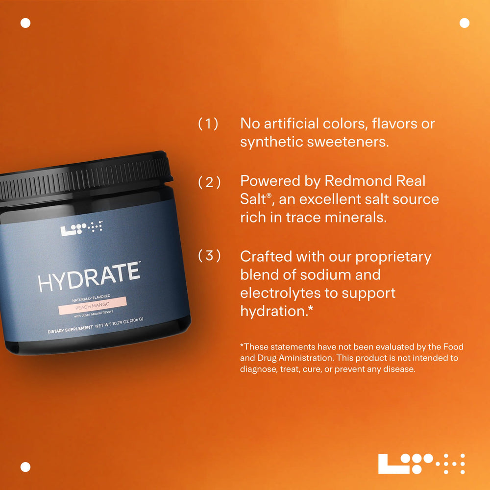 LTH Hydrate redmond-real-salt ingredient closeup spotlights mineral balance for hydration clarity.