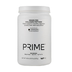 LTH Prime Collagen Peptides bottle with label featuring grass-fed cows