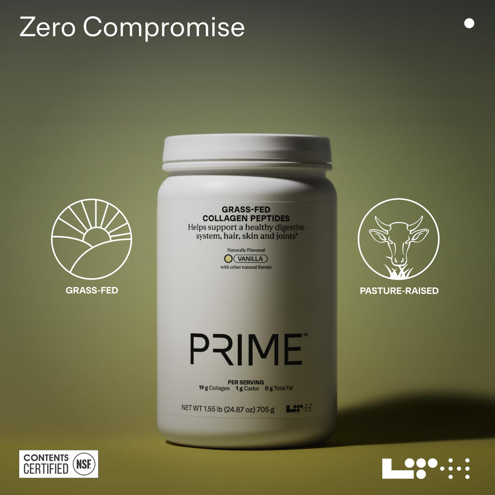 Prepared vanilla collagen shake in a glass